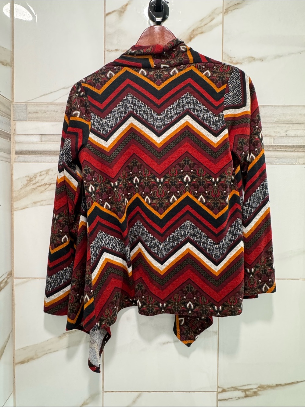 Bobeau Petite Geometric Print Open Front Cardigan Jacket Women’s large  Petite - Picture 10 of 13